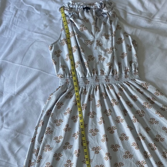 Ann Taylor Factory Dress Pastel Light Blue Floral Ruffles Flowey Sleeveless Sz L - Picture 8 of 15